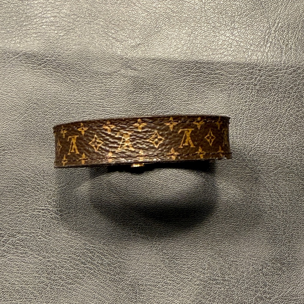 Louis Vuitton Monogram Canvas Bracelet with Gold-Tone Accents - Picture 3 of 8